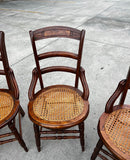 Antique Victorian Walnut Caned Dining Chairs- Set of 6