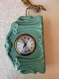 Art Deco Teal Ceramic Detailed Table Clock