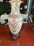 Vintage Asian Ceramic Detailed Table Lamp with Ming Base