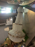 Oversized Gold Stunning Crystal Chandelier With Detailed Accents