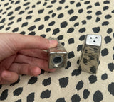 Pair of Silver Geometric Salt and Pepper Shakers