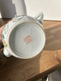 Asian Ceramic Floral Teapot with Butterfly Accents