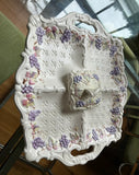 Purple Fleur De Lis Ceramic Dish With Covered Sauce by Lenwile Ardalt