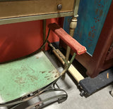 Antique Green Metal Vanity With Matching Seat