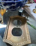 Pair of Shiny Brass Rope Details Outlet Covers