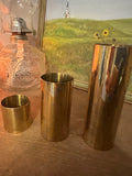 Trio of Brass Cylinder Candleholders