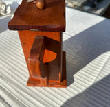 Wooden Handmade Pitcher With Eagle Accent