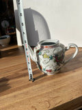 Asian Ceramic Floral Teapot with Butterfly Accents
