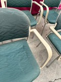 Collection of Green Padded Office Chairs- Set of 5