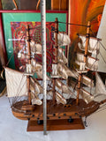 1970s Small Wooden Nautical Ship Sculpture