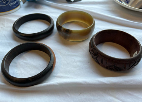 Collection of Wooden Carved Bracelets - Set of 4