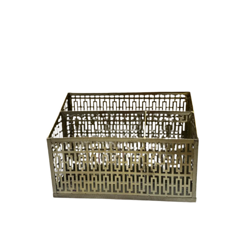 Small Brass Filigree Desk Accessory/Organizer