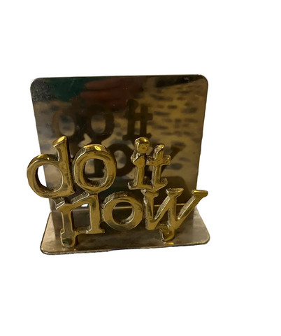 Do It Now Vintage Brass Paper Organizer