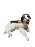 Large Black and White Dog Sculpture
