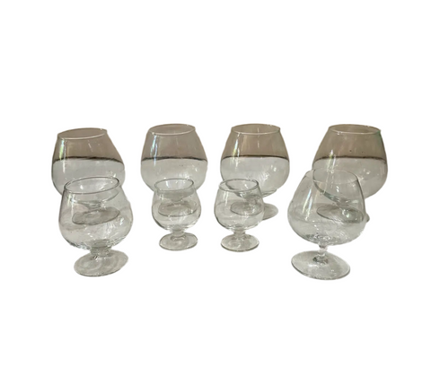 Collection of Simple Cognac Glasses- Set of 8