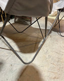 Pair of Metal Butterfly Chairs With Gray Seats