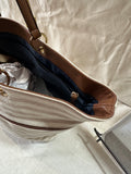Tan Stripped Tommy Hilfiger Tote Bag