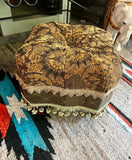 Vintage Tufted Ottoman With Tassels