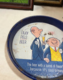 Vintage Blue Round Piels Beer Tray