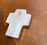 Small Silver and Colorful Ceramic Cross Wall Hanging