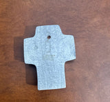 Small Silver and Colorful Ceramic Cross Wall Hanging