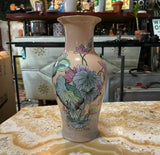 Asian Style Vintage Ceramic Pink Floral Vase