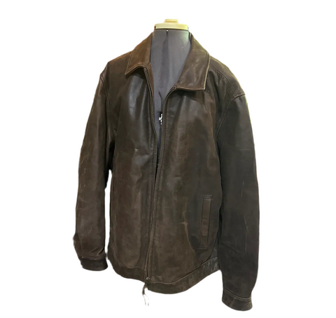 90's Vintage Sanoma Brown Leather Jacket