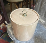 Tan Colored Ice Bucket With Mallard Duck and Gold Accents