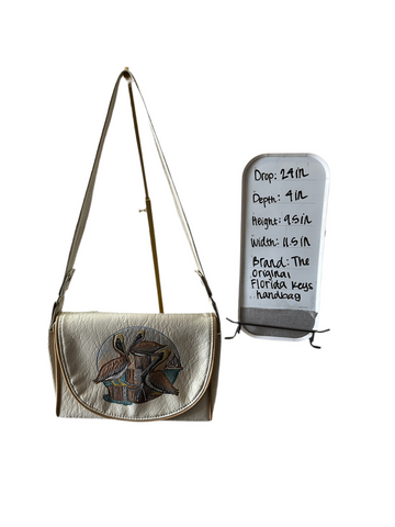 White Leather Pelican the Original Florida Keys Handbag