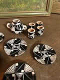Miniature Southwest Pottery Set Black and White- Set of 11