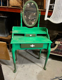 Kelly Green Wooden Vanity With Flipping Mirror