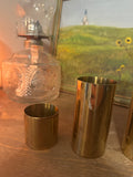Trio of Brass Cylinder Candleholders