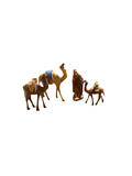 Wooden Collection of Camels and Traveling Man- Set of 4