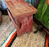 Vintage Red Wooden Miniature Stool