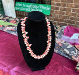 Plastic Pink Shell Long Necklace