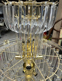 Large Wedding Lucite and Brass Chandelier