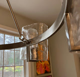 1990s Chrome and Glass Chandelier