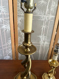 Pair of Vintage Brass Spiral Table Lamps