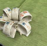 Collection of Ceramic Floral Japanese's Napkin Rings- Set of 6