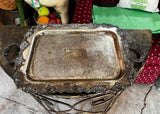 Large Detailed Vintage Silver Tray With Handles