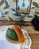 Vintage Small Ceramic Peach, Artist Rendition