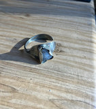 Small Vintage Roger and Sonaa Silver Wrist Cuff With Stone