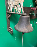 Vintage Iron Wall Hanging Dinner Bell With Deer Figures