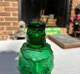 Green Glass Sculptural Man Decanter
