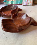 Trio of Wooden Offering Hands Bowls