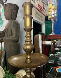 1970s Large Brass Detailed Candleholder
