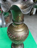 Large Brass Hand Painted Design Vase