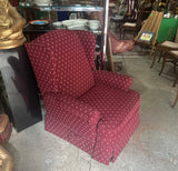 1970s Red Covered Reclining Rocking Chair