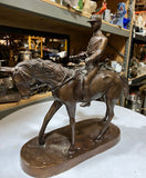 Large Bronze Riding Sculpture on Horse