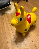 1980s Vintage Rody Yellow Horse Children's Toy